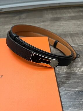 Hermes Kelly Belt - Black & Silver